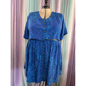 Thicc Original - Blue Camp Shirt and Skirt